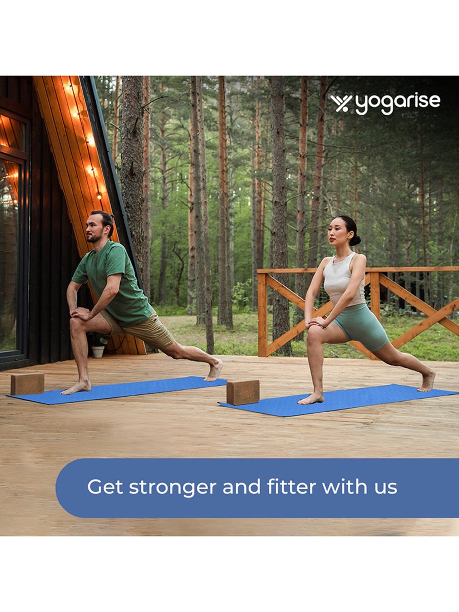 Yogarise Anti-Skid Yoga Mat Combo (Blue) Size - 6mm
