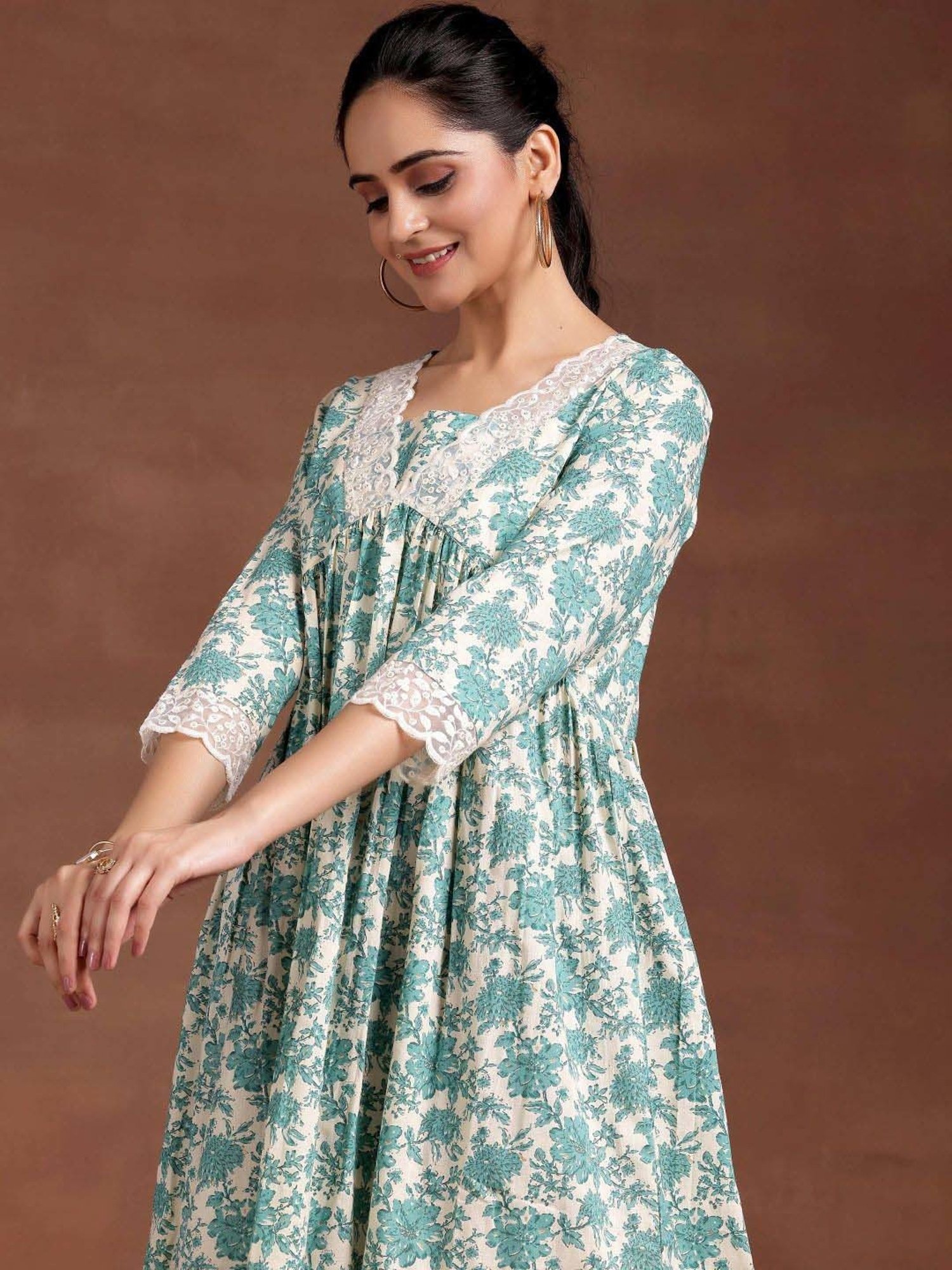 Saffron Threads Red Ethnic Dresses