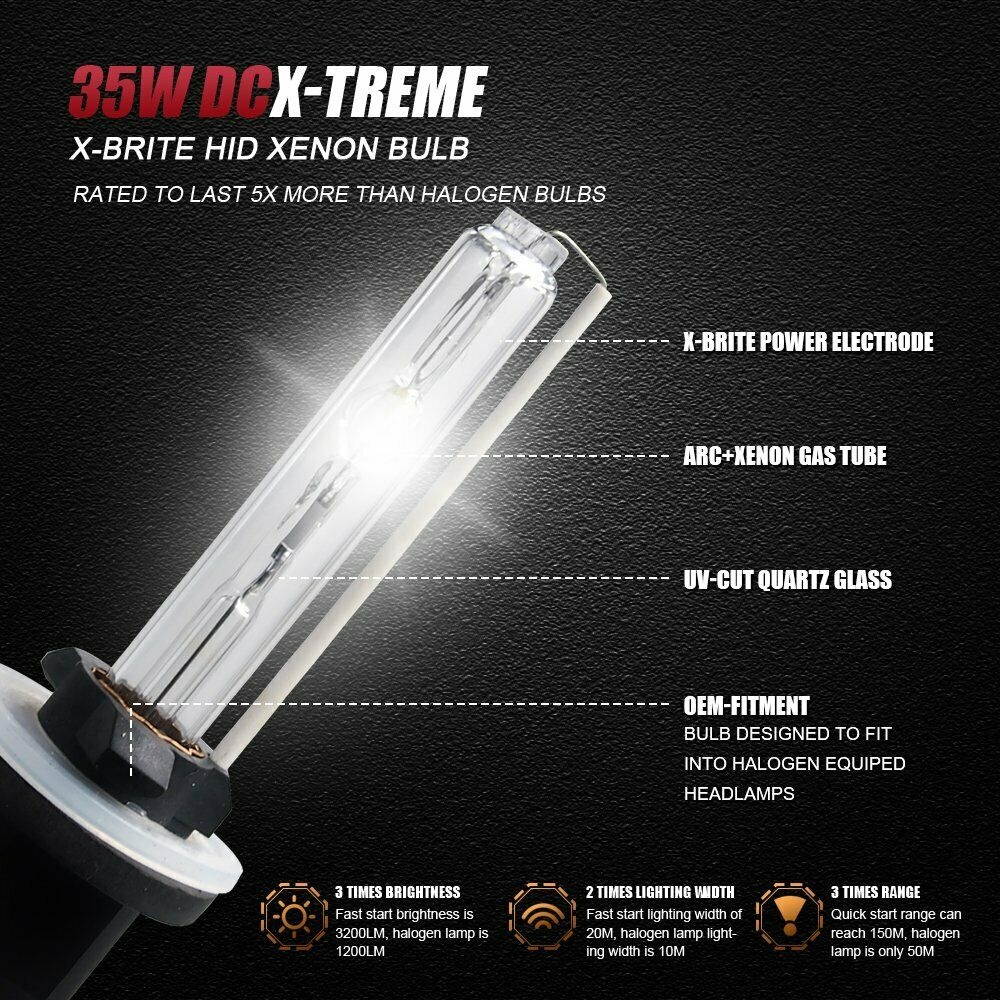 2x DC HID Replacement Xenon Headlight Bulbs H4/9003/HB2 5000k 8000k All Color