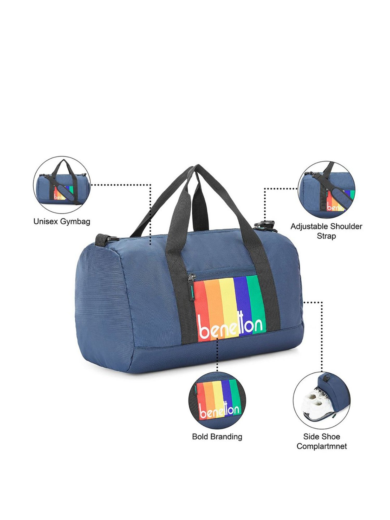 United Colors of Benetton Billiard Navy Large Gym Bag