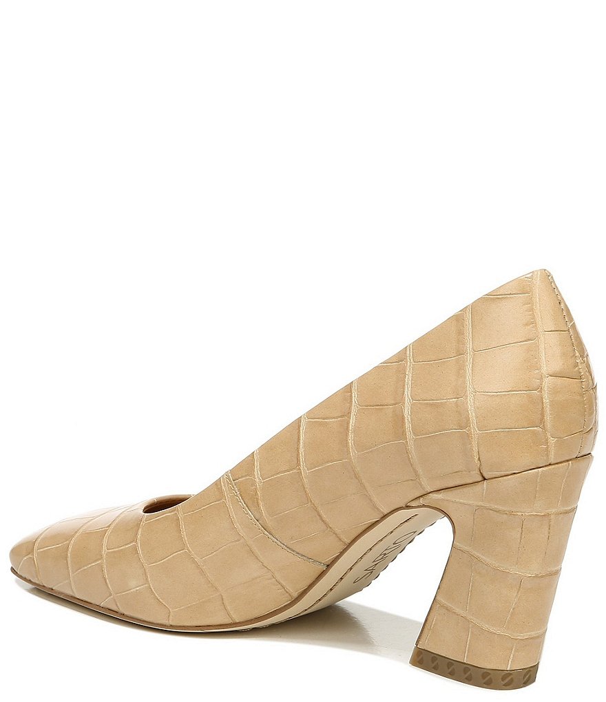 Sarto by Franco Sarto Graciana Croco Print Leather Square Toe Pumps