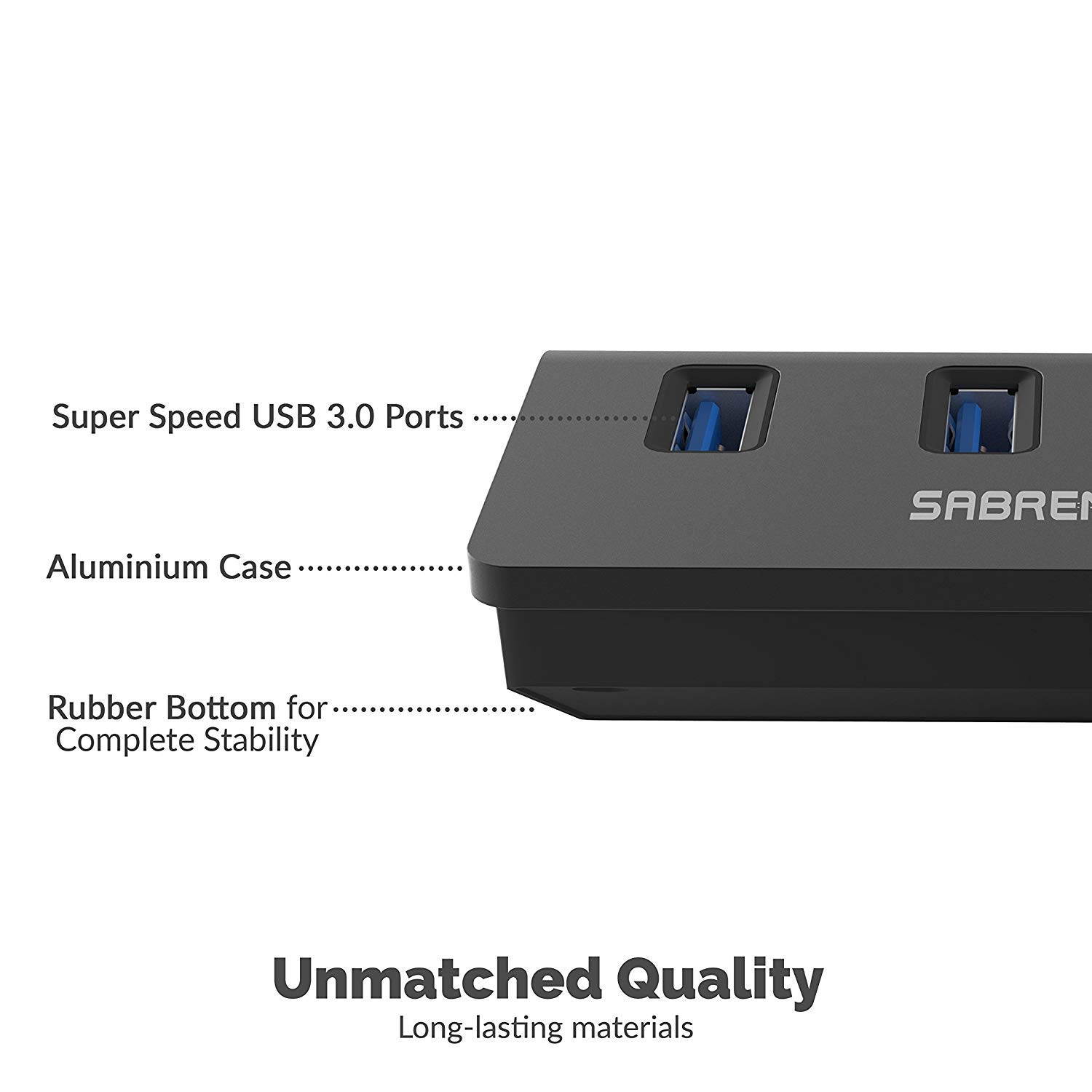 SABRENT HB-MC3B 4 PORT ALUMINUM USB 3.0 HUB