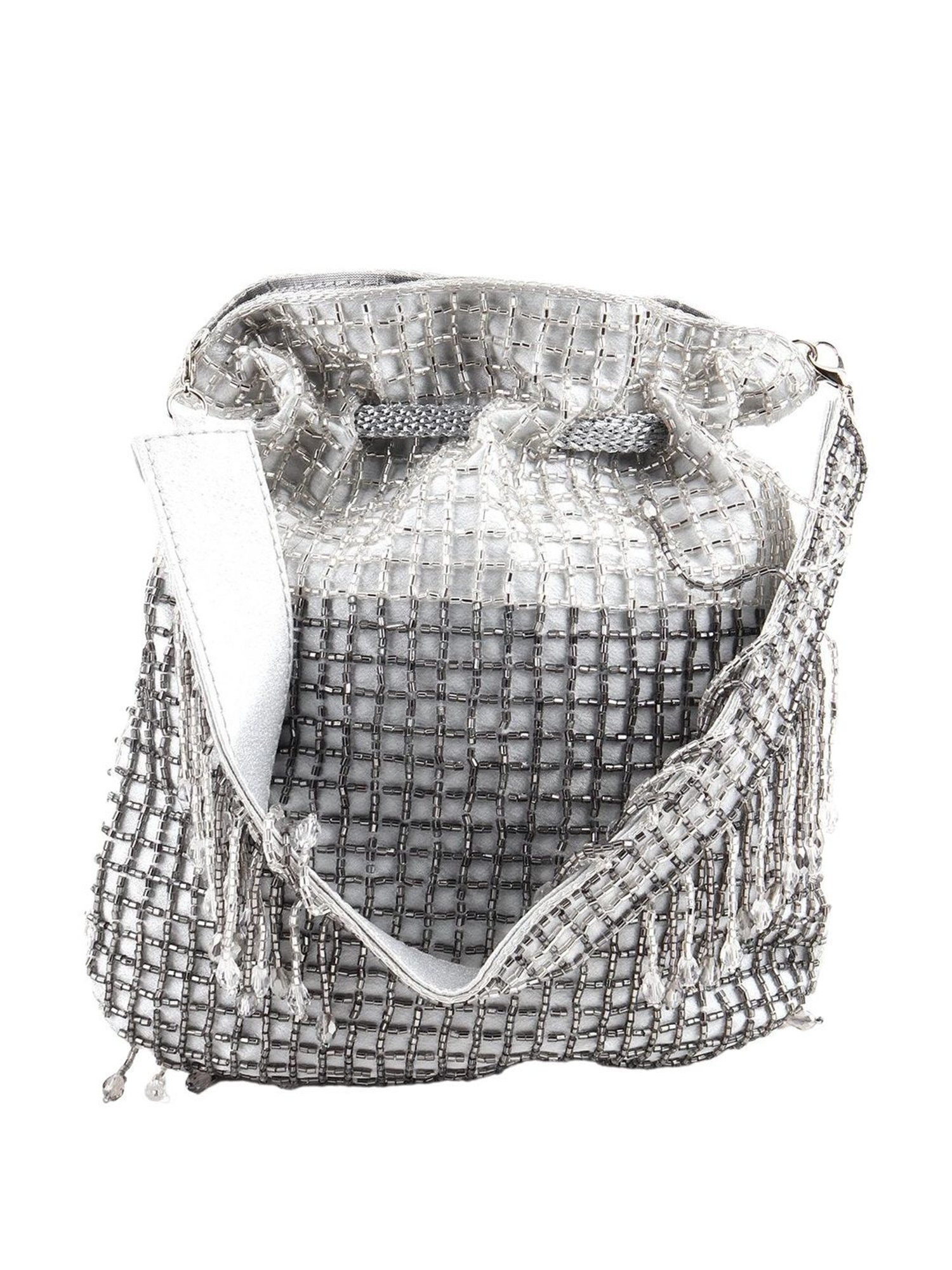 Odette Silver Embellished Potli