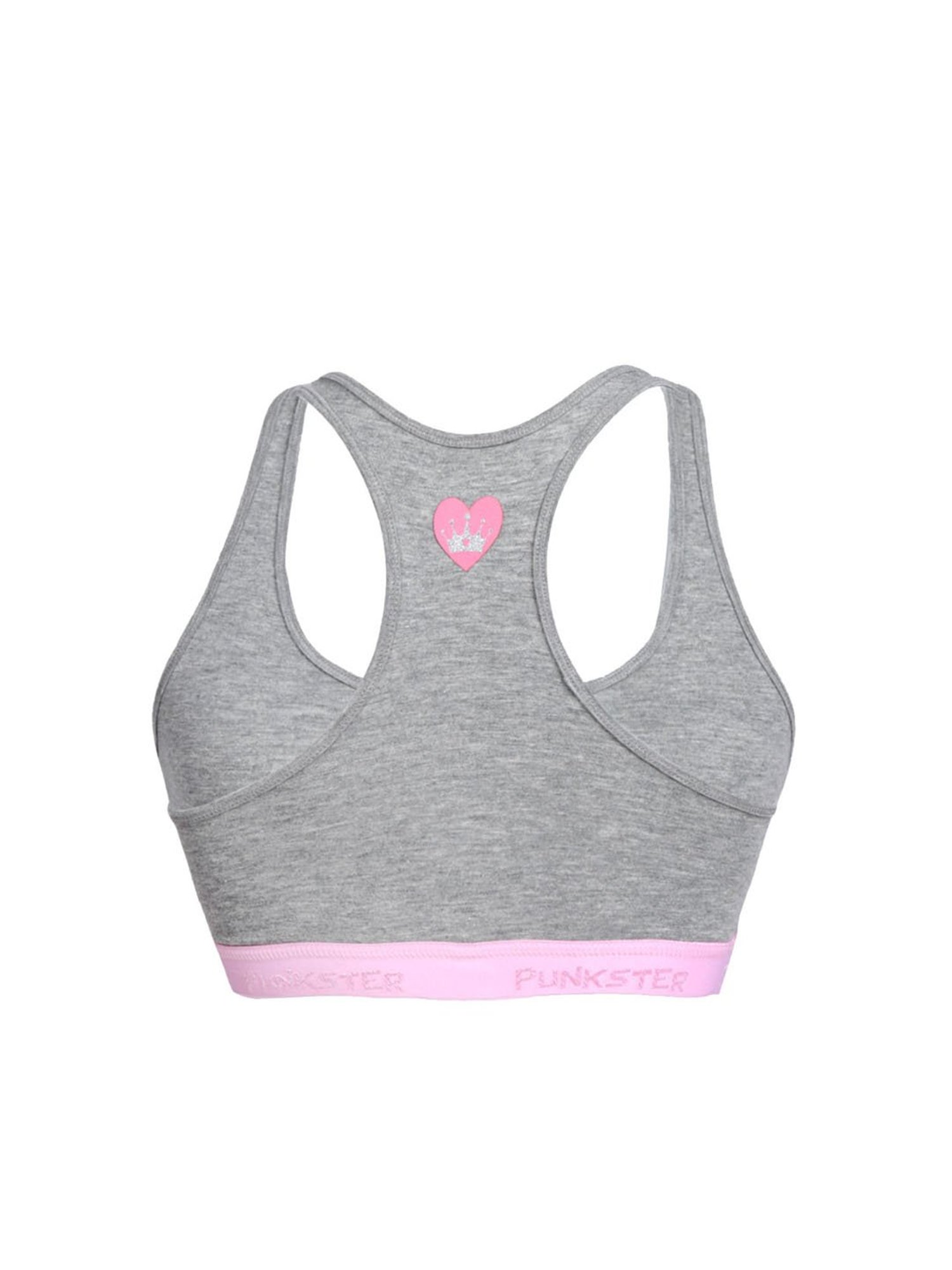 Punkster Kids Solid Grey Bra (Pack Of 3)
