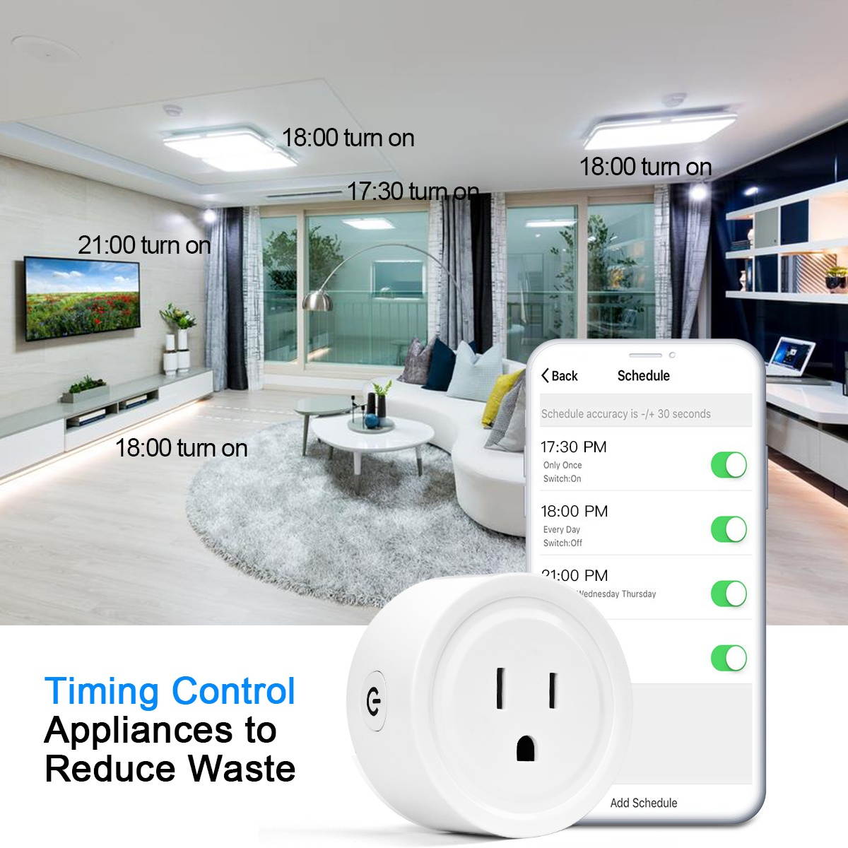 Costway 4pcs Smart Sockets Mini Wifi Smart Plug Outlet Remote Home Appliances