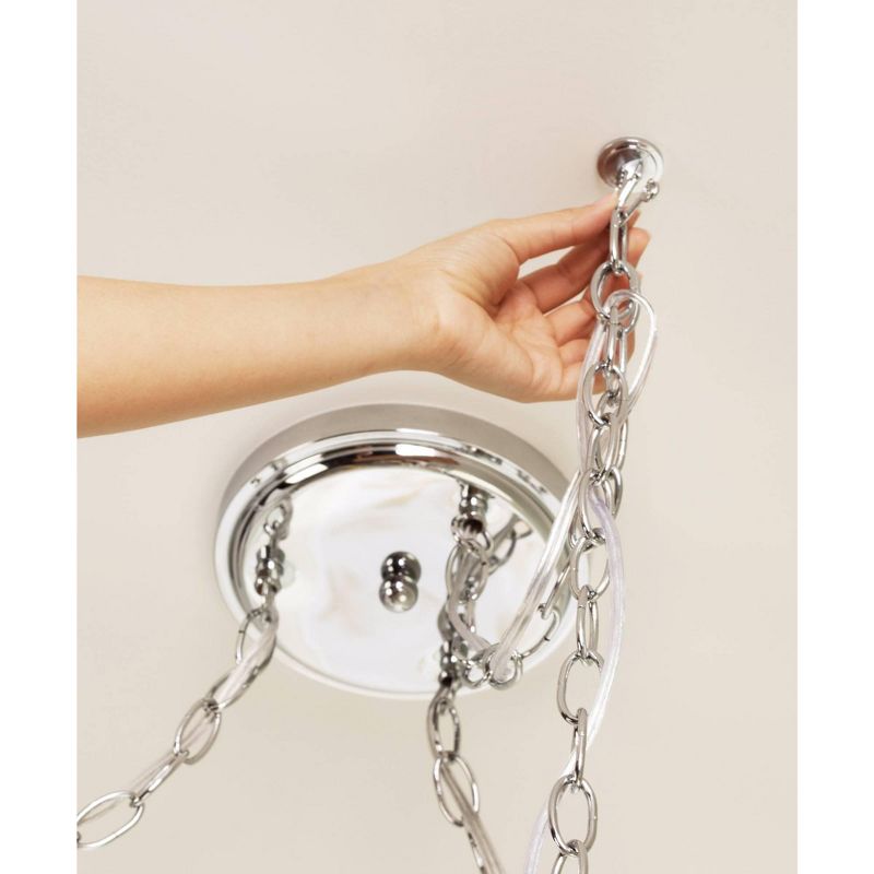 Vienna Full Spectrum Chrome Swag Pendant Chandelier Crystal Rain 3-Light Fixture for Dining Room House Foyer Kitchen Entryway