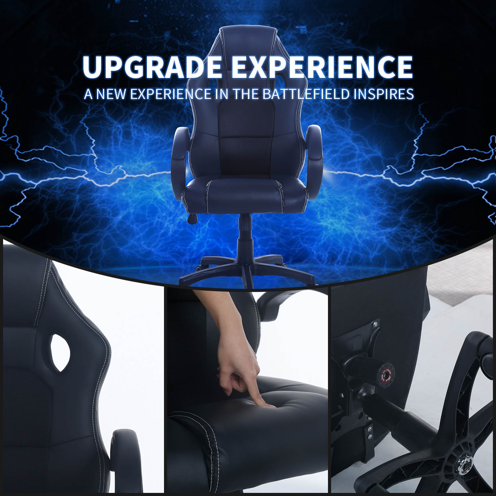 Modern Gaming Chair for Kids Boys Girls Teens High Back Ergonomic Swivel Racing Computer Chair, Height Adjustable,Office Chair PC Gaming Chair Cheap Desk Chair Ergonomic PU Leather Executive Computer