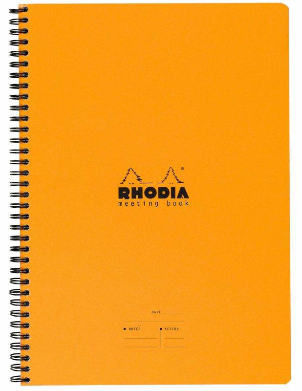 Rhodia Wiredbound - Notebook - Orange - Lined - Meeting Book - 9 x 11.75 -193408
