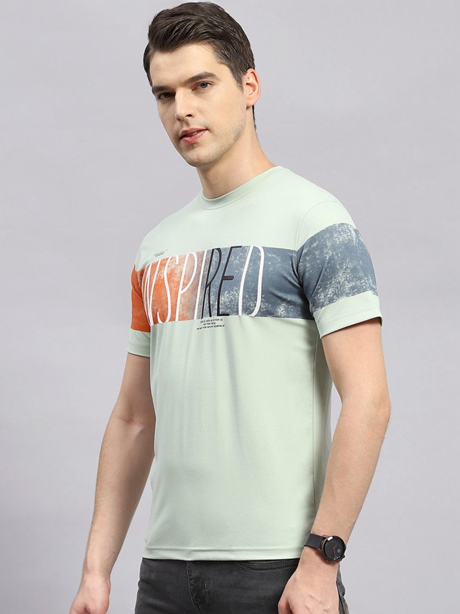 Monte Carlo Green Regular Fit Printed T-Shirt
