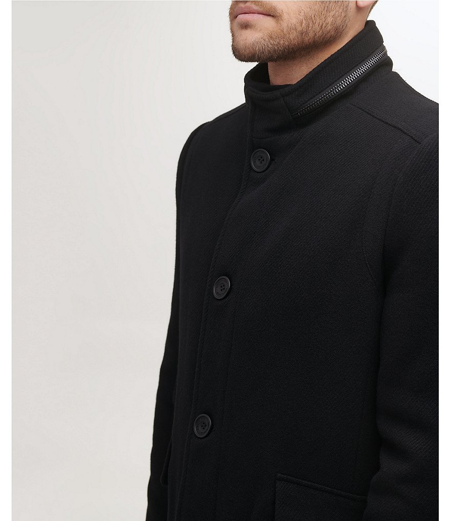 Kenneth Cole New York Long-Sleeve Twill Wool-Blend Coat