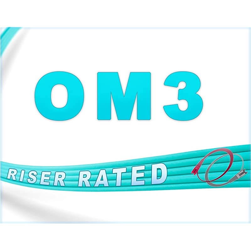 7M OM3 LC LC Fiber Patch Cable | 10Gb Duplex 50125 LC to LC Multimode Jumper 7 Meter 2296ft | Length Options 05M300M |  | Alt mmf lclc dx mm ofnr aqua 10g lclc cord