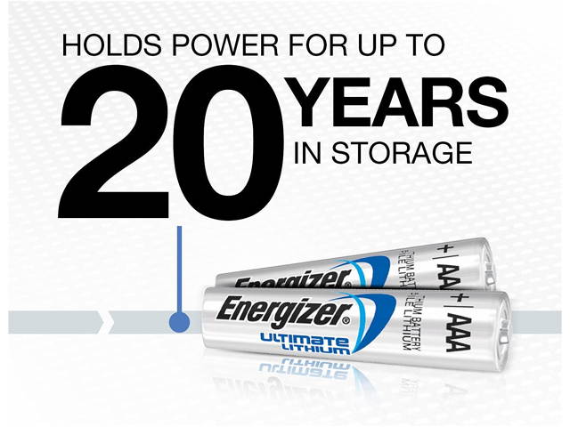 Energizer L92SBP8 AAA Ultimate Lithium Batteries, 8 Per Pack