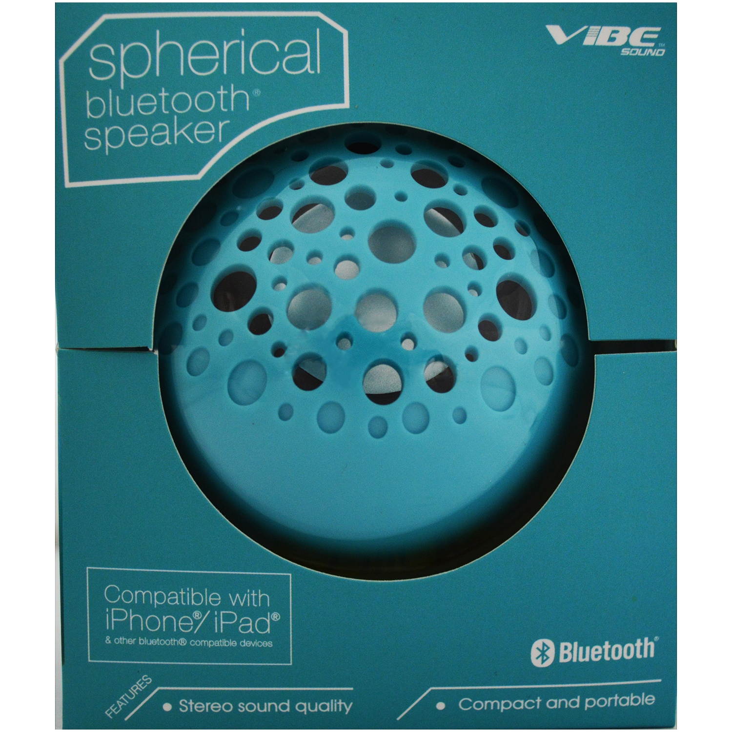 Vibe Spherical Portable Bluetooth Speaker for  Devices - Blue