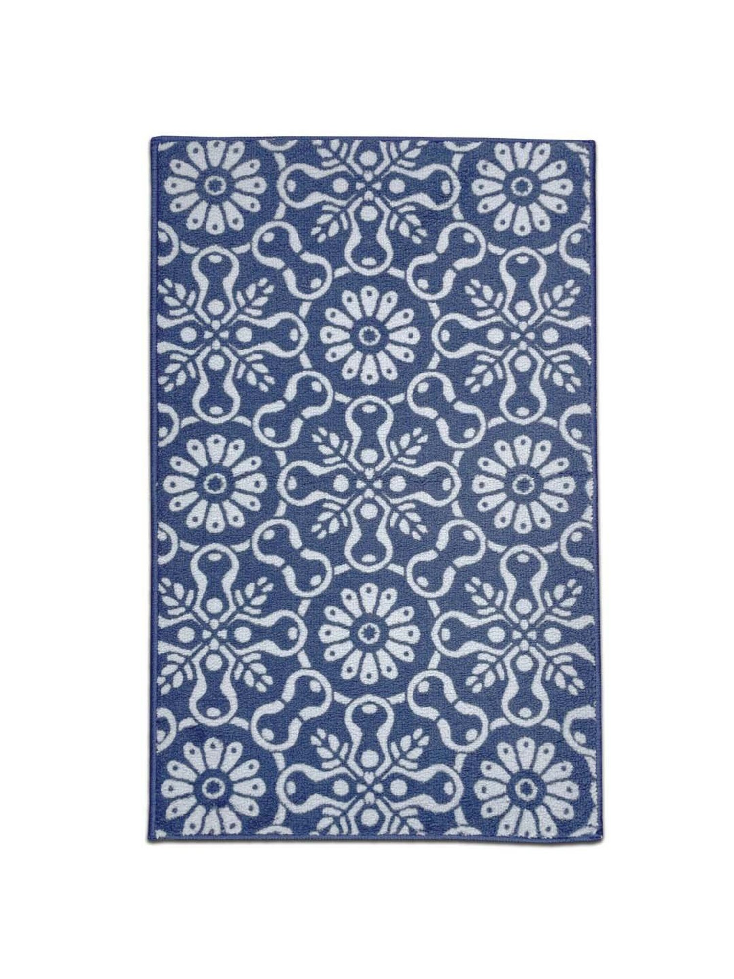 Welspun ETHAN Blue Polyester 1306 GSM Large Foot Mat