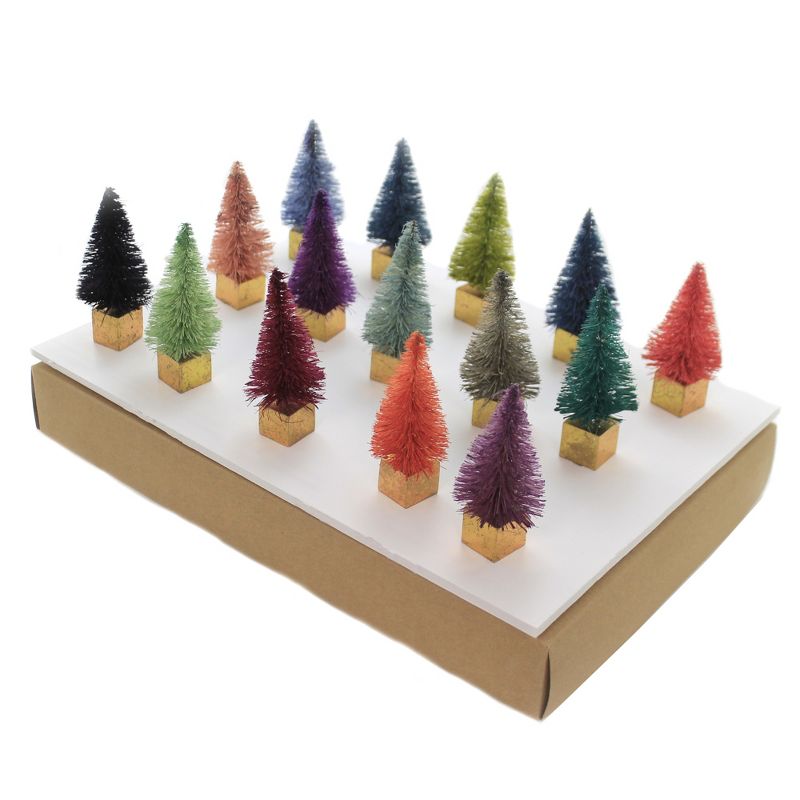 Christmas 3.25" Sisal Tree Boxed Set 15 Glitterville  -  Decorative Figurines