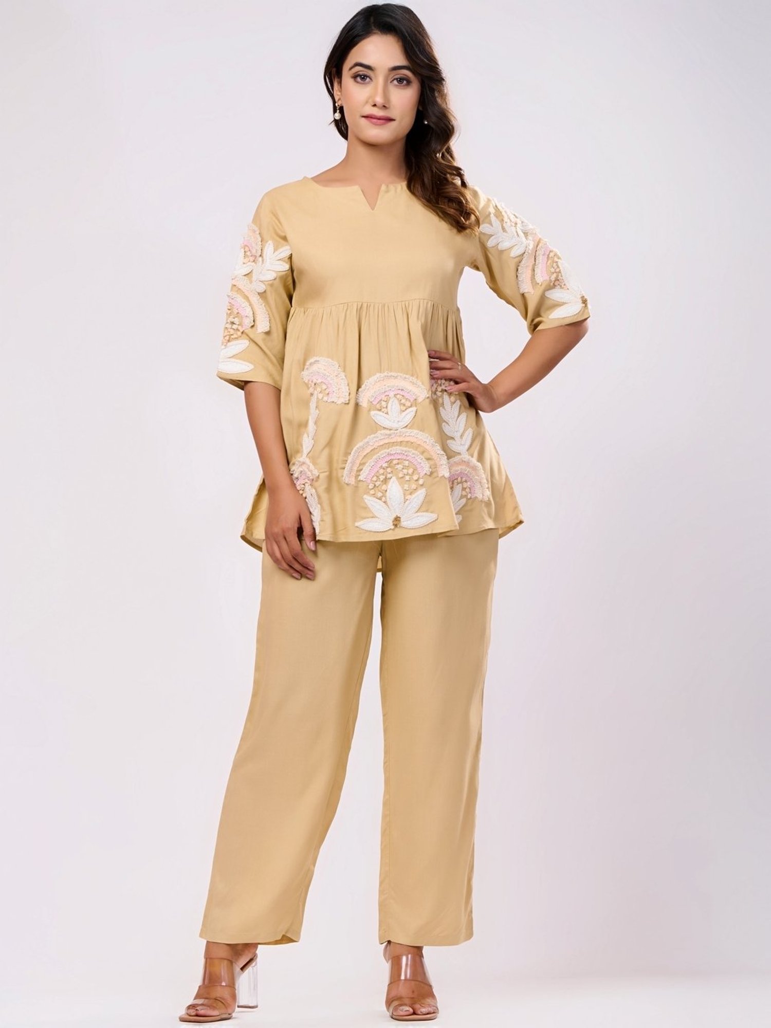 Melon by PlusS Blue Printed Shirt Pant Set