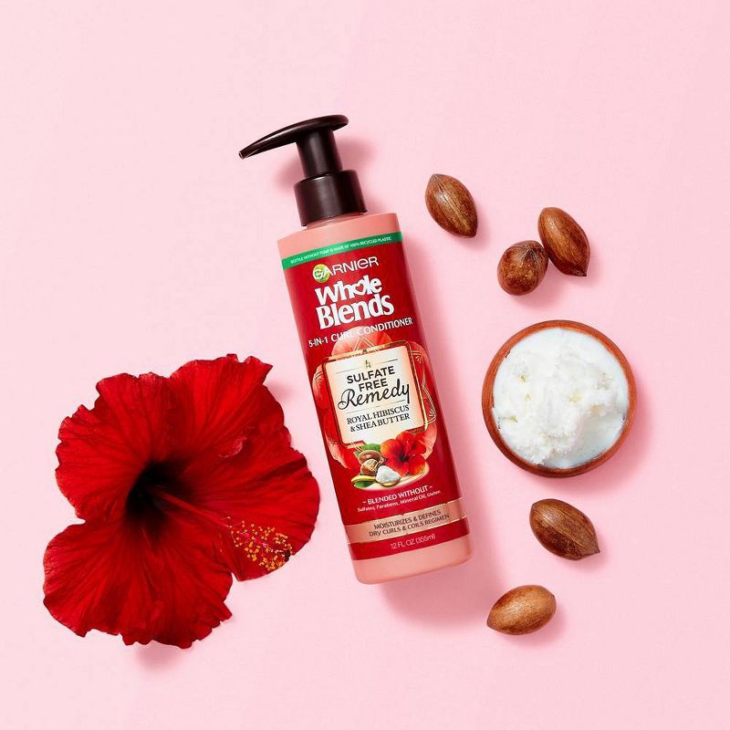 Garnier Whole Blends Sulfate Free Remedy Hibiscus and Shea Conditioner Dry Curls - 12 fl oz