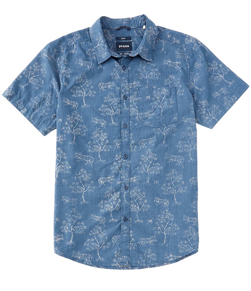 Prana Slim-Fit Roots Studio Short-Sleeve Organic Materials Woven Shirt