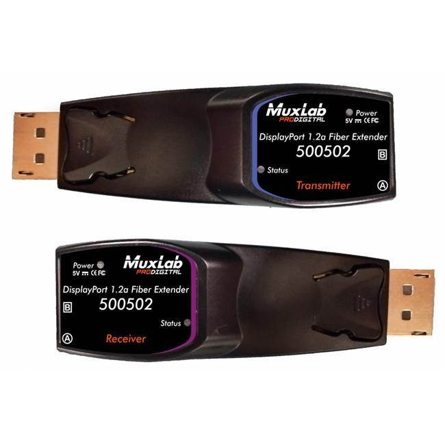 MuxLab 500502 DisplayPort 1.2a WQUXGA Fiber Extender Kit (330')  w/2-Yr Warranty