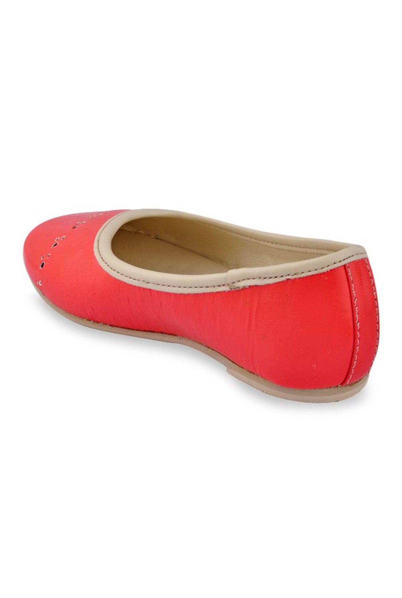 Beanz Kids Clara Carmine Red & Cream Flat Ballets