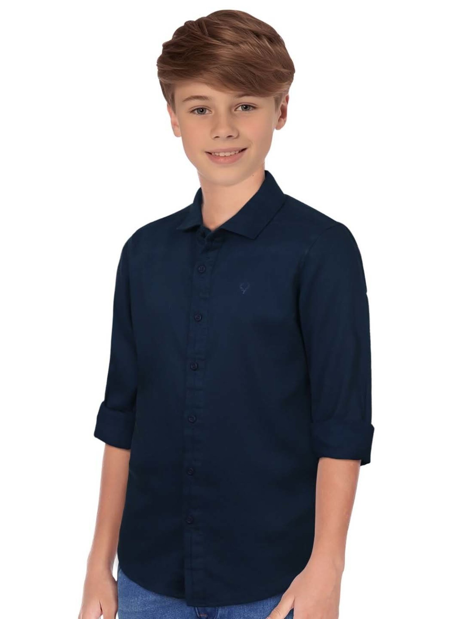 Allen Solly Junior Navy Logo Full Sleeves Shirt