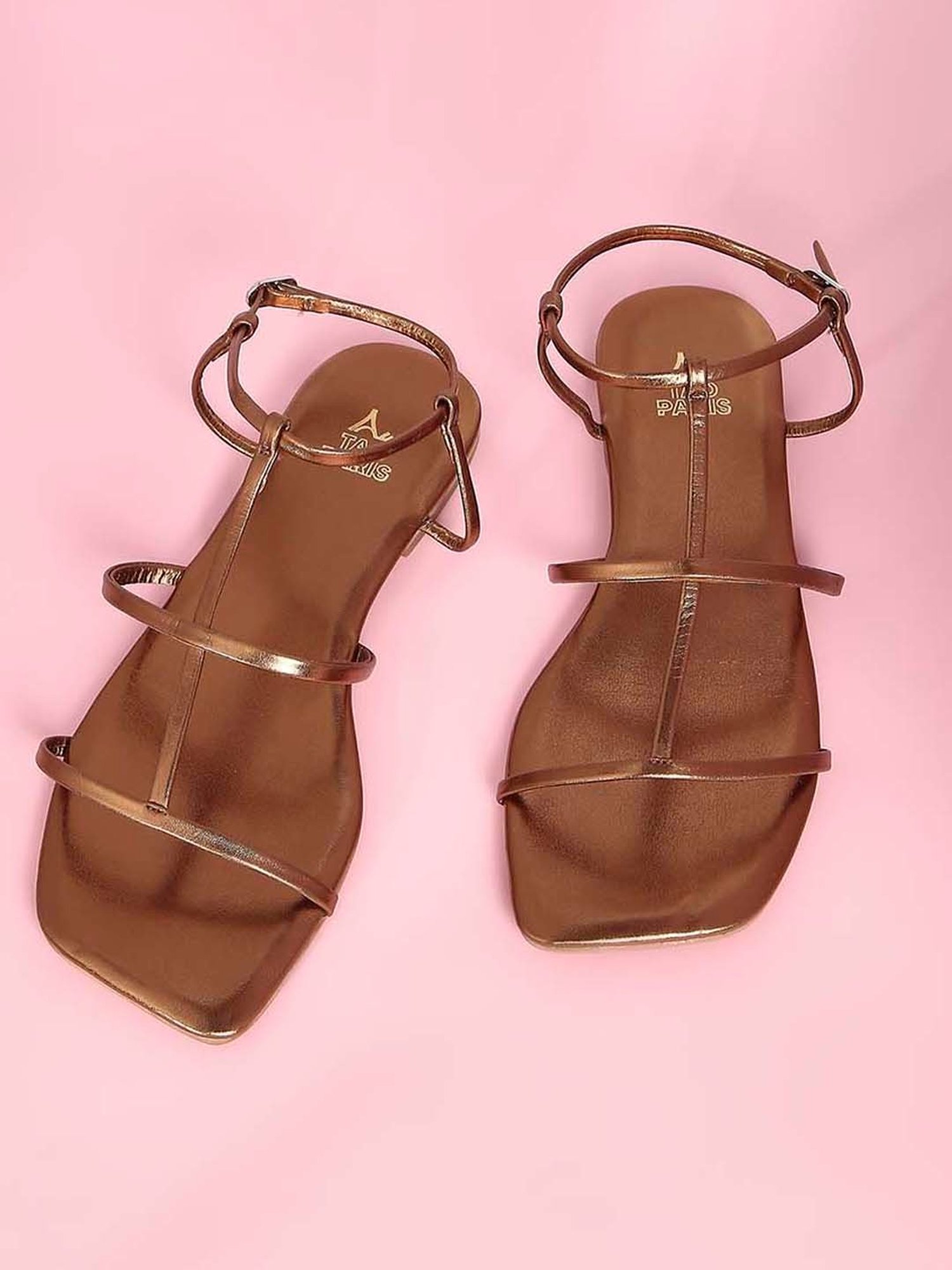 Tao Paris Women's Ankara Bronze Back Strap Sandals