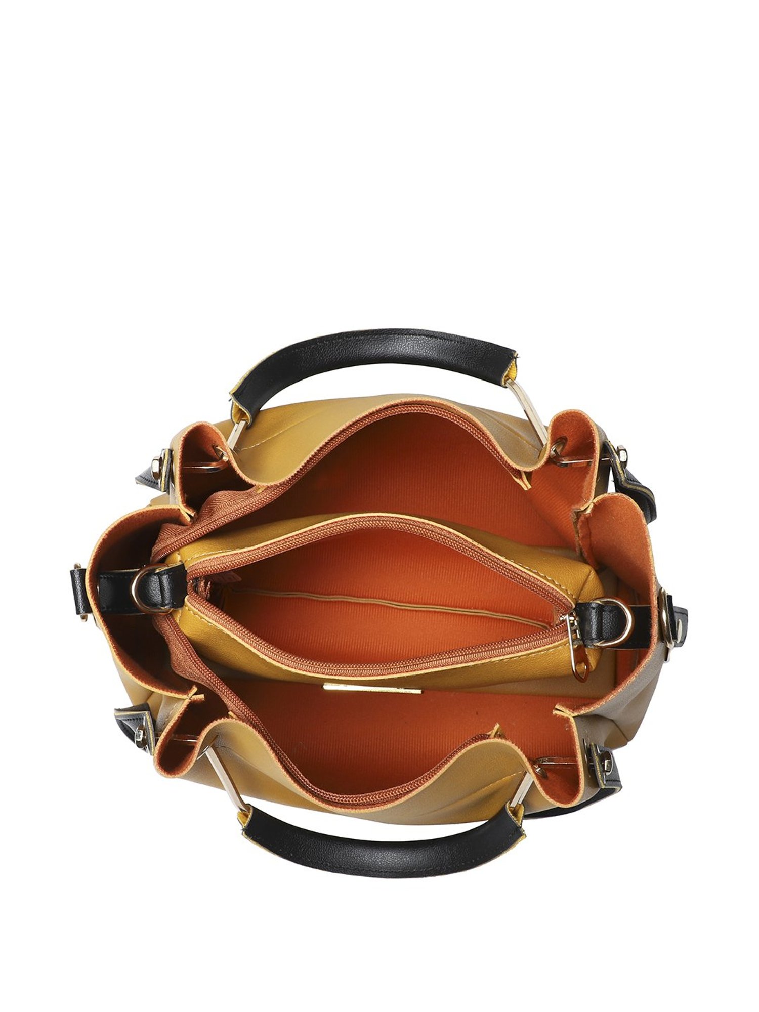 Bagsy Malone Ochre Yellow Shoulder Handbag with Sling Handbag