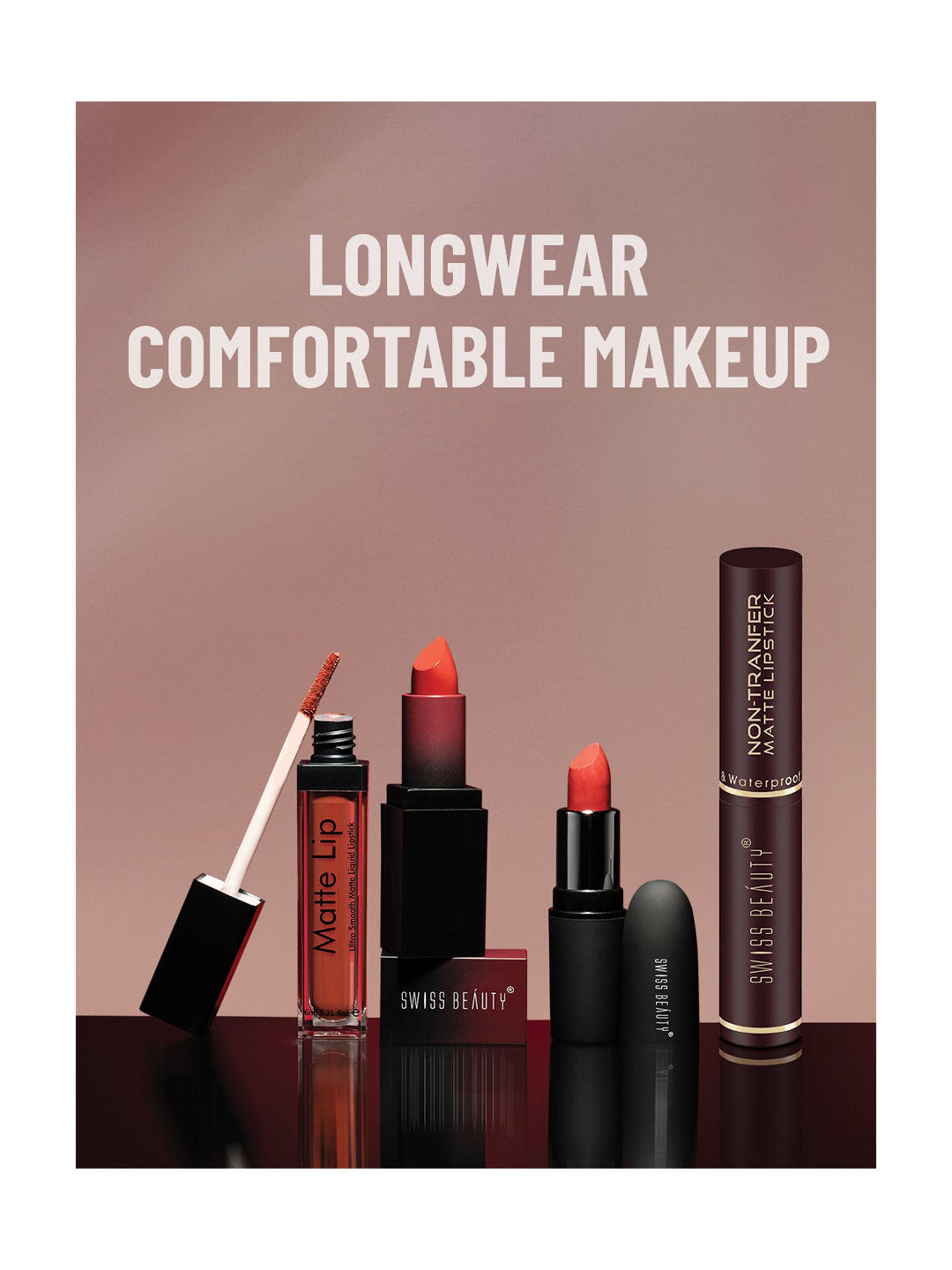 SWISS BEAUTY Non-Transfer Matte Lipstick Naked - 2 gm