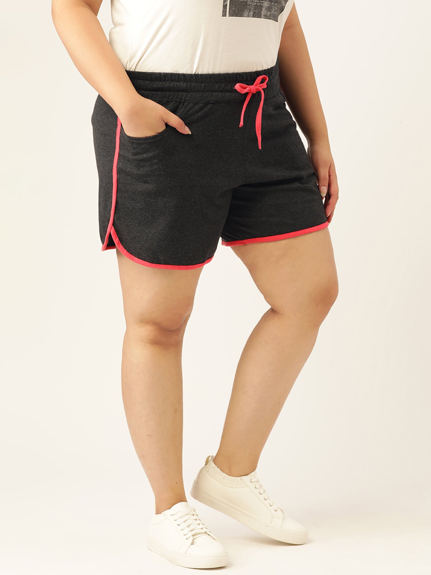 theRebelinme Anthra Grey Cotton Shorts