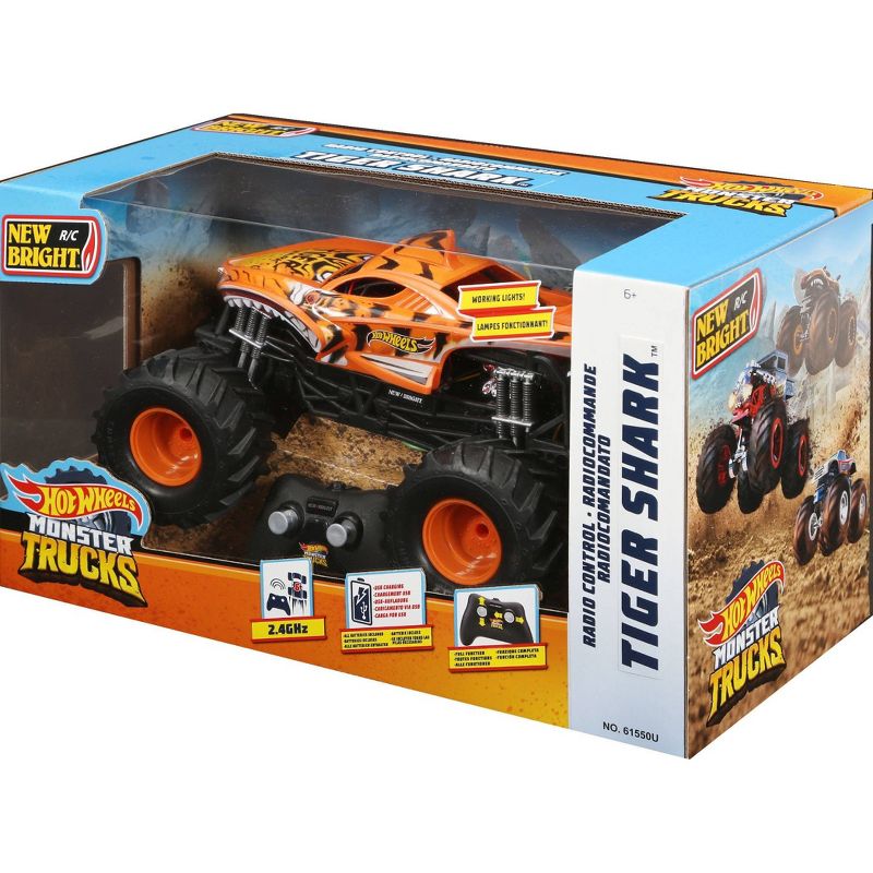 New Bright R/C 1:15 Scale Hot Wheels Monster Truck - Tiger Shark