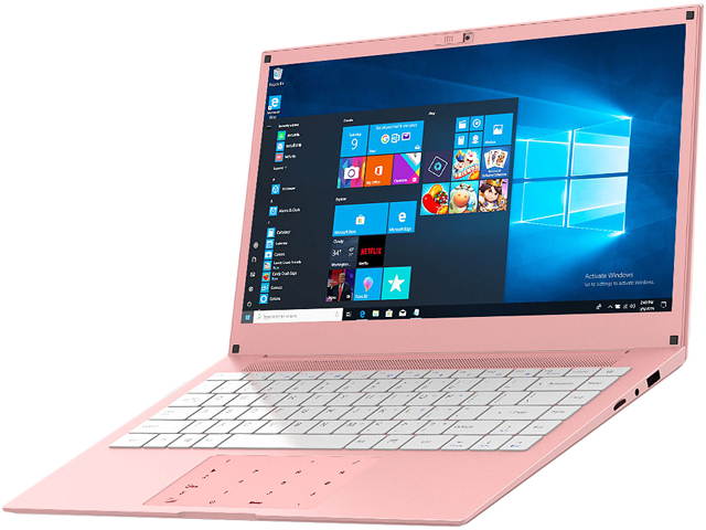 Laptop Computer 14 inch Windows 10 Notebook PC - HAOQIN HaoBook140 Intel Celeron N3350 6GB DDR3 RAM 128GB SSD HD IPS Display 5.0GHz WiFi Bluetooth 4.2 HDMI Pink