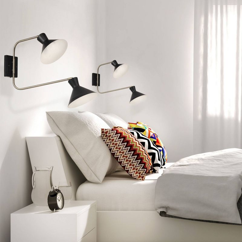 Waldwick Plug-in or Hardwire Wall Sconce (Includes LED Light Bulb) Matte Black - Globe Electric