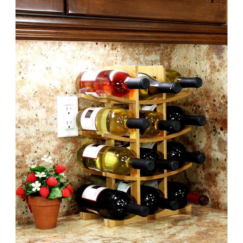 Oceanstar 12-Bottle Bamboo Wine Rack
