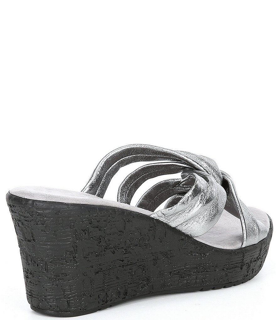Onex Katya Leather Knot Wedge Slides
