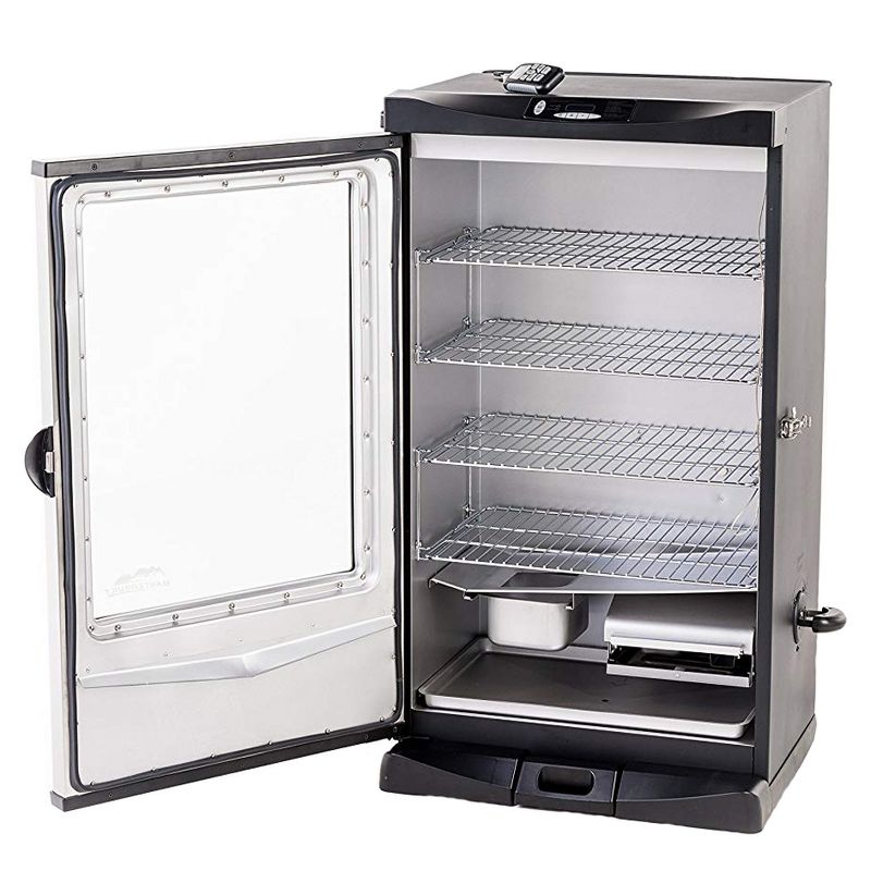 Masterbuilt 20075315 20in x 25in x 40in Digital Electric BBQ Food Meat Smoker with Remote Control, Thermostat, Meat Probe Thermometer, and Full Window