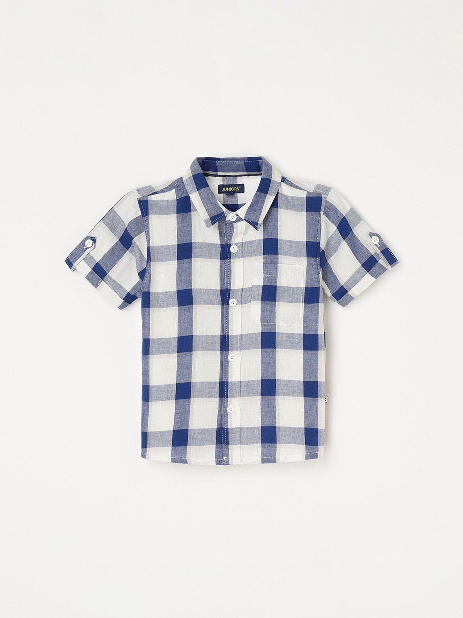 Juniors by Lifestyle Blue & White Cotton Chequered Shirt