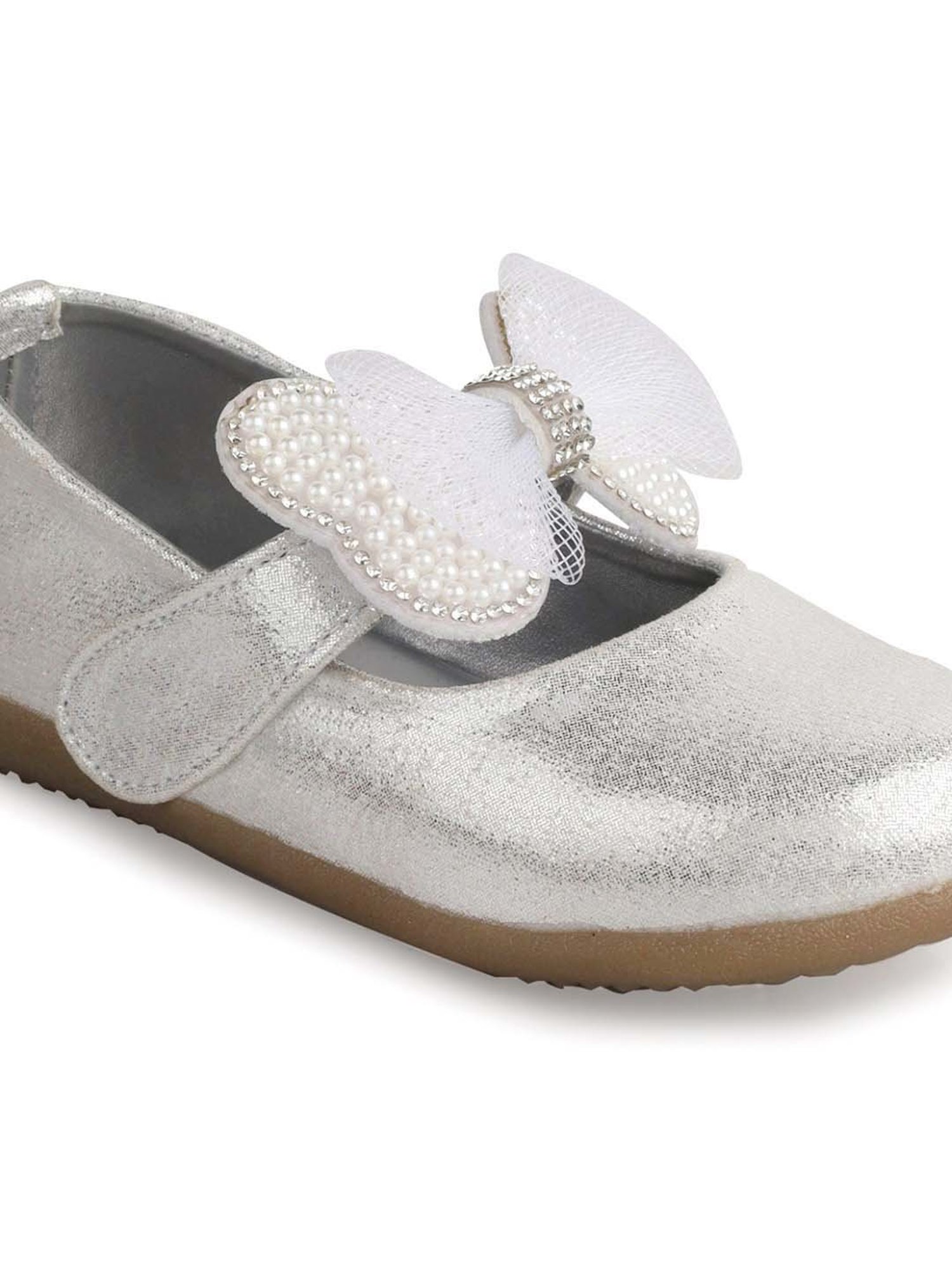Minesole Kids Silver Mary Jane Shoes