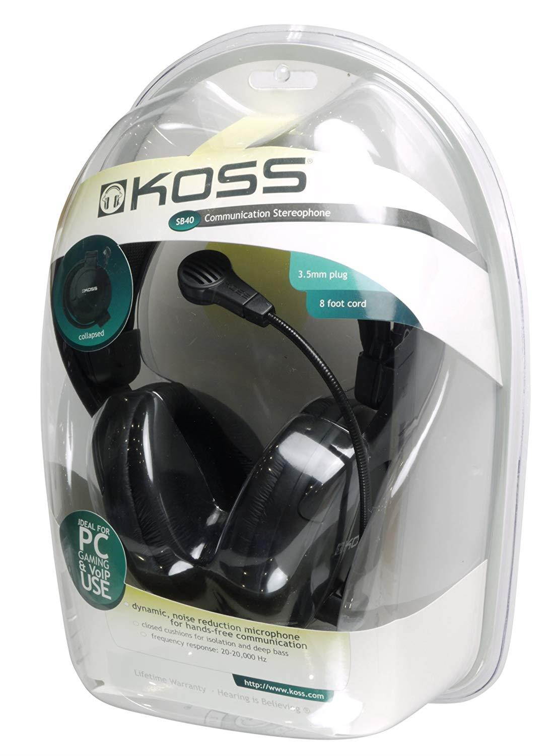Koss SB40 Stereophone w/Dynamic Mic