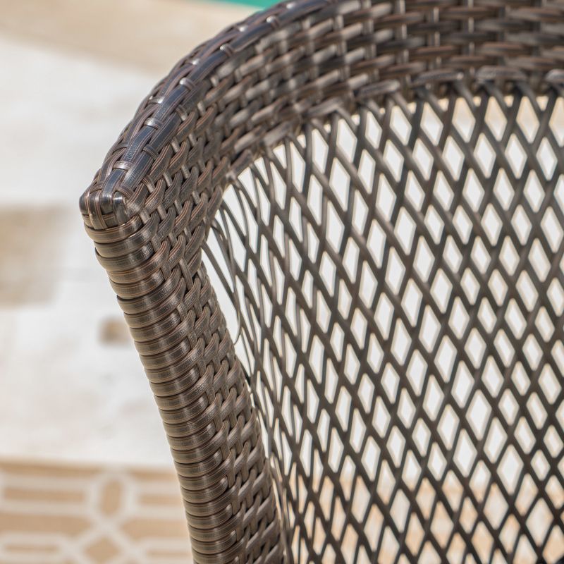 Dusk 4pk Wicker Stacking Dining Chairs - Brown - Christopher Knight Home