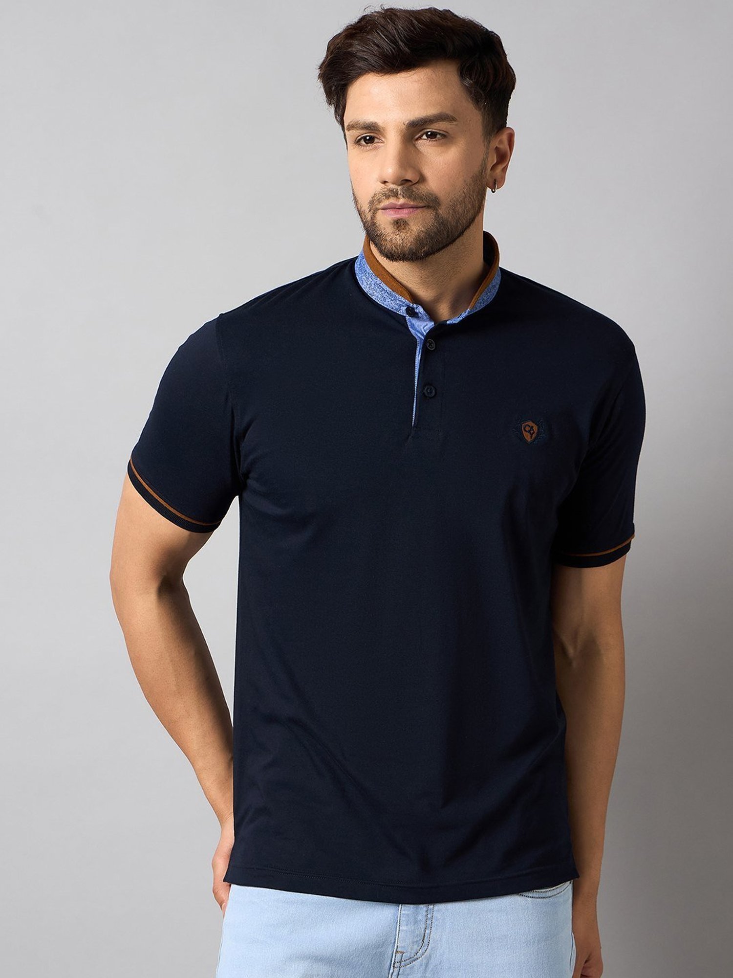 Club York Navy Regular Fit Henley T-Shirt