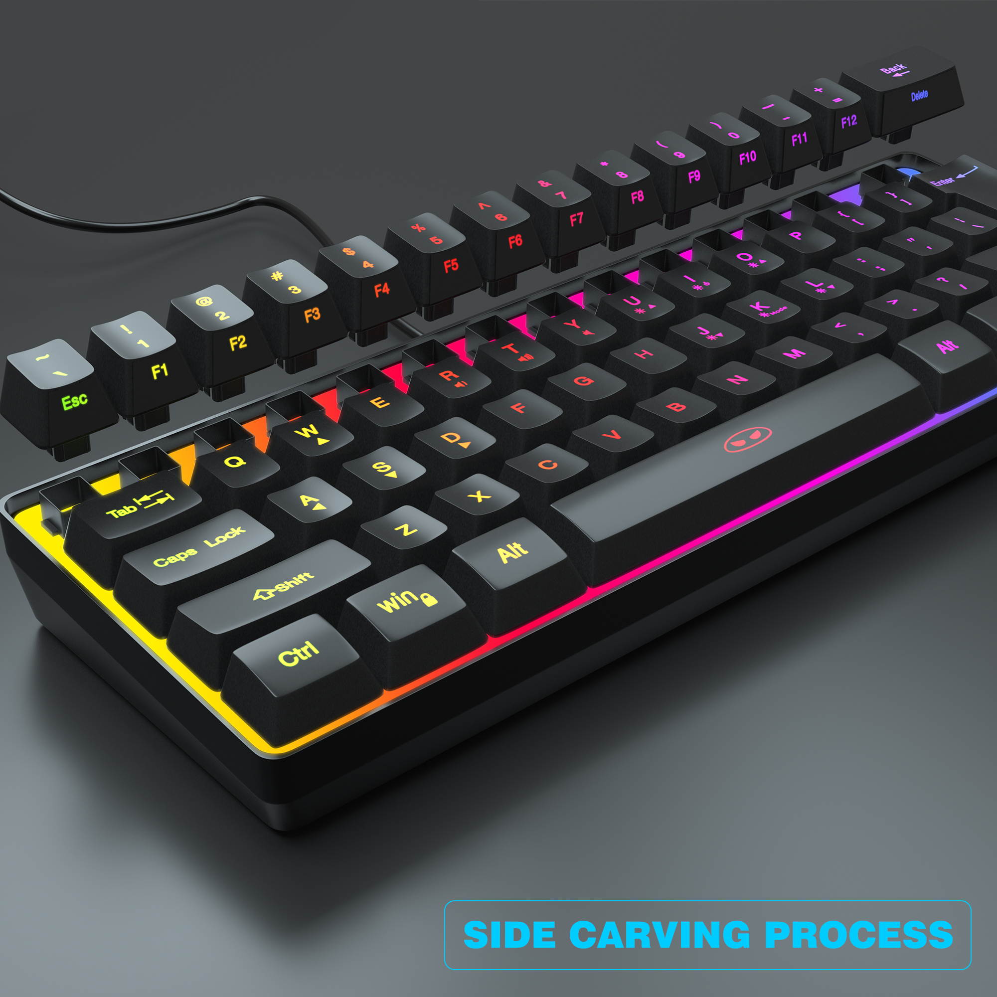 MageGee TS91 Mini 60% Gaming/Office Keyboard,Waterproof Keycap Type Wired RGB Backlit Compact Computer Keyboard for Windows/Mac/Laptop