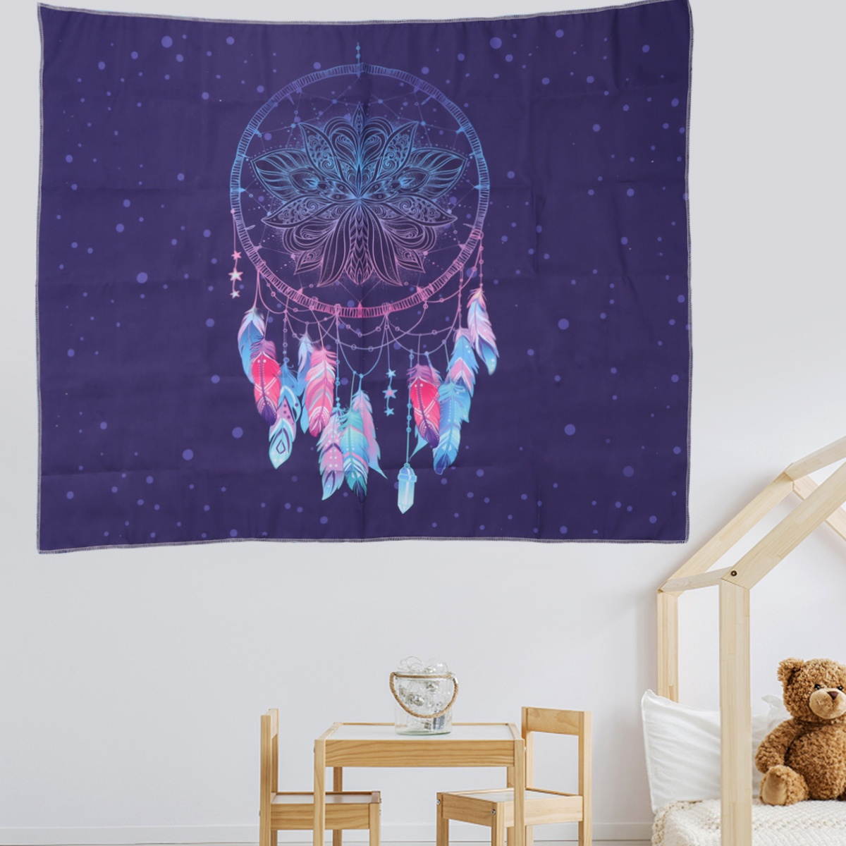 1pc Dreamcatcher Decorative Tapestry Refreshing Style Wall Hanging Living Room Bedroom Hanging Ornament(Assorted Color)
