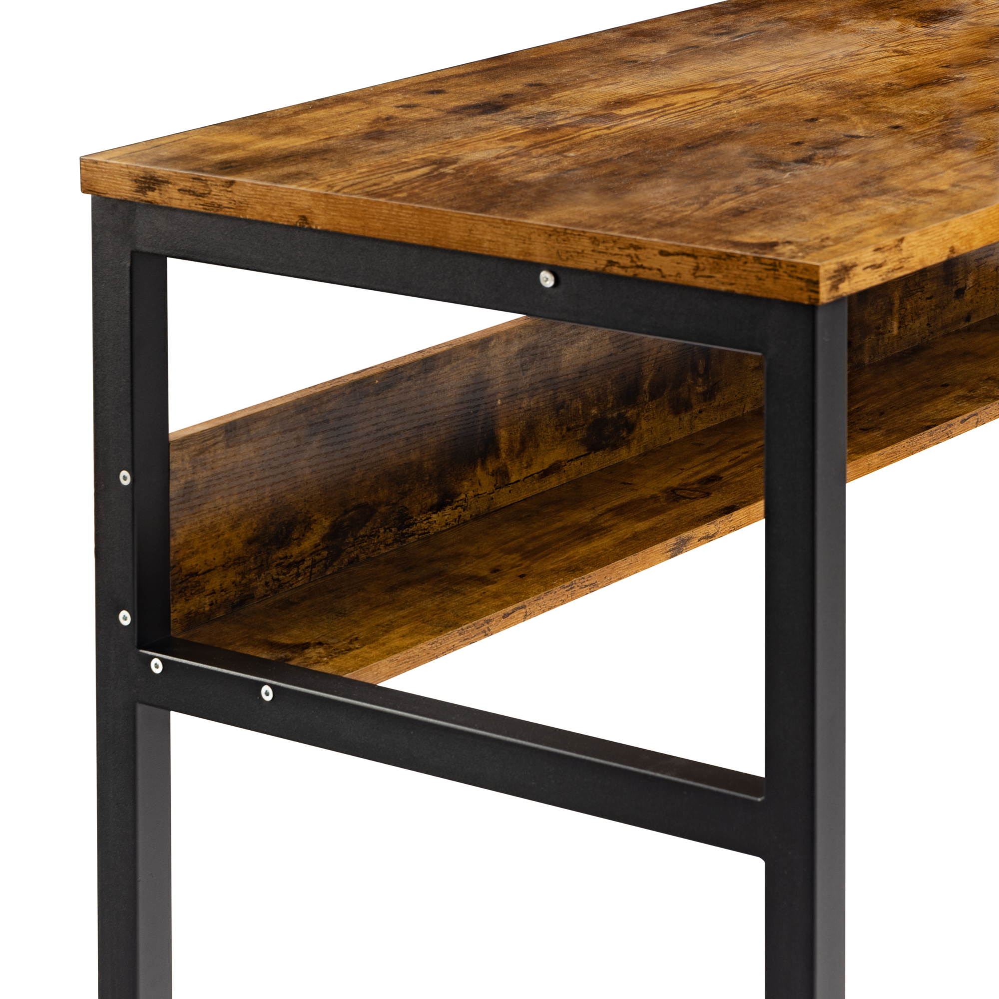 55.1" Computer Desk Modern Home Office Desk Gaming Desk Large Computer Table Sturdy Writing Table Workstation with Bookshelf,Storage Shelves,Wood and Metal Frame