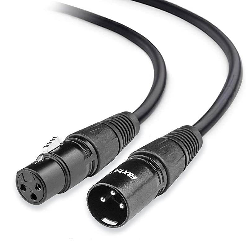 6 Ft XLR Microphone Cable 4 Pack DMX Cables for Stage Lighting XLR Male to Femlae Balanced 3 Pin Black