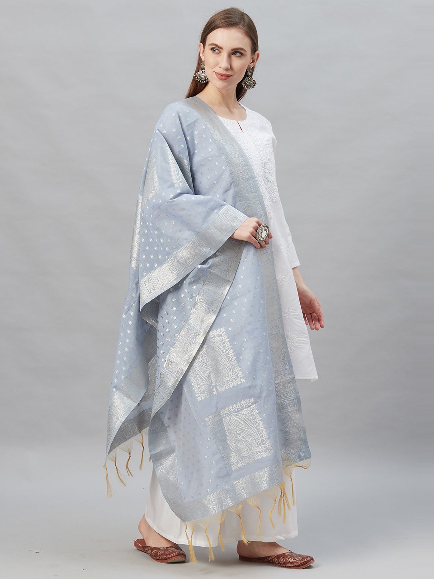 Indo Era Blue Dupatta