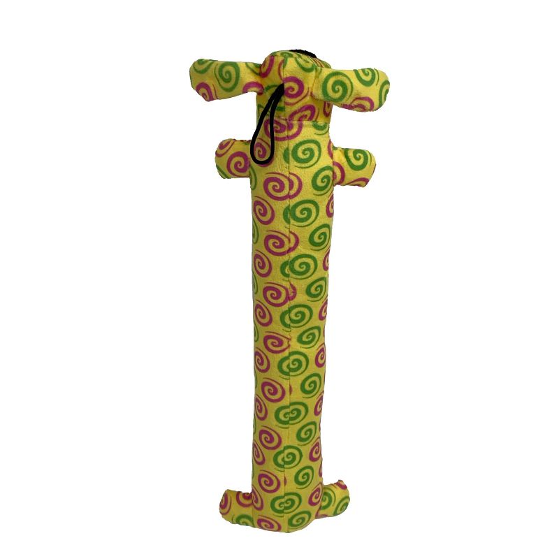 Multipet Loofa Velboa with Swirls Dog Toy - Yellow - 12"