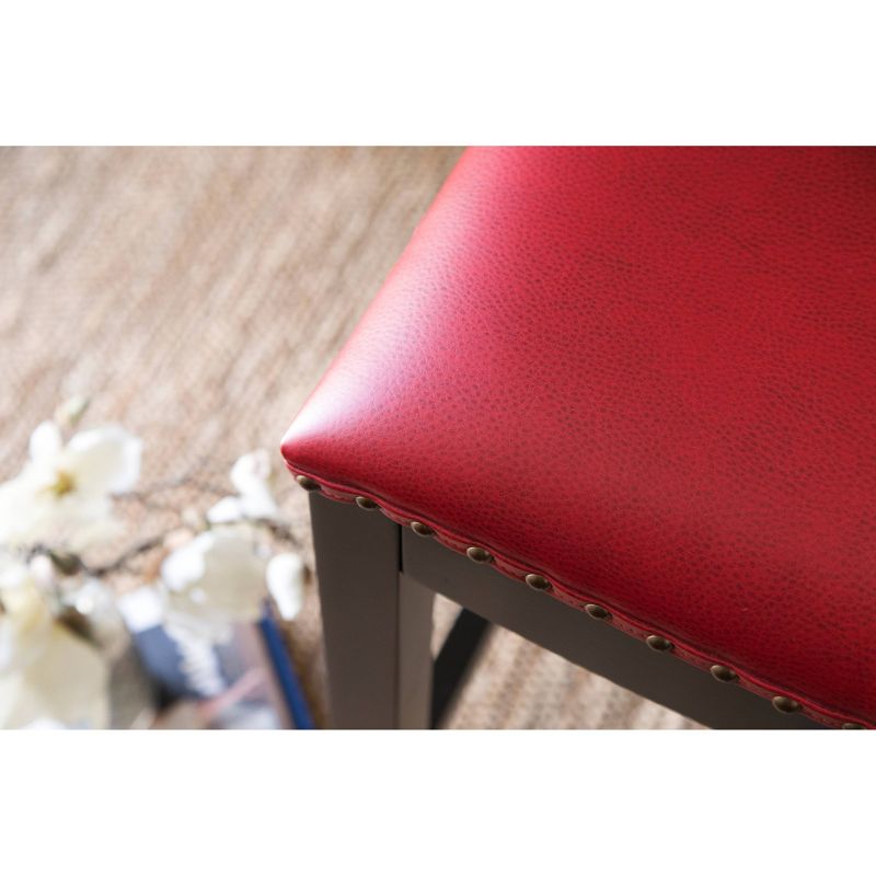 Dakota Bonded Leather Saddle Counter Height Barstool Red - Abbyson Living