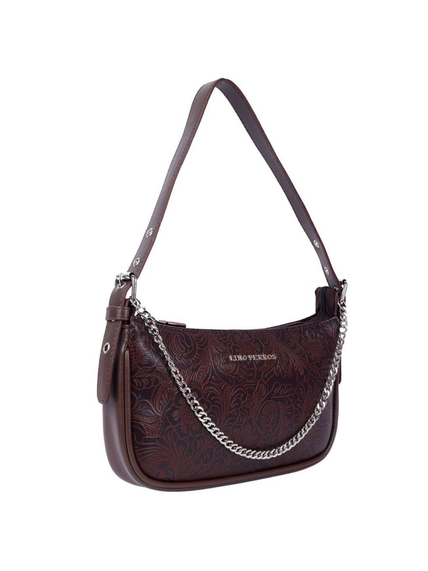 Lino Perros Brown Printed Medium Shoulder Handbag