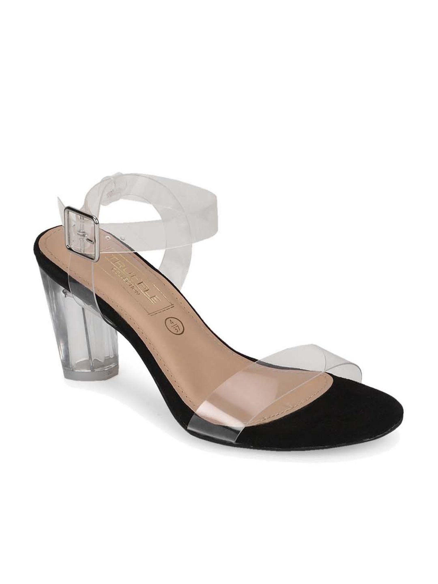 Truffle Collection Women's Black Ankle Strap Stilettos