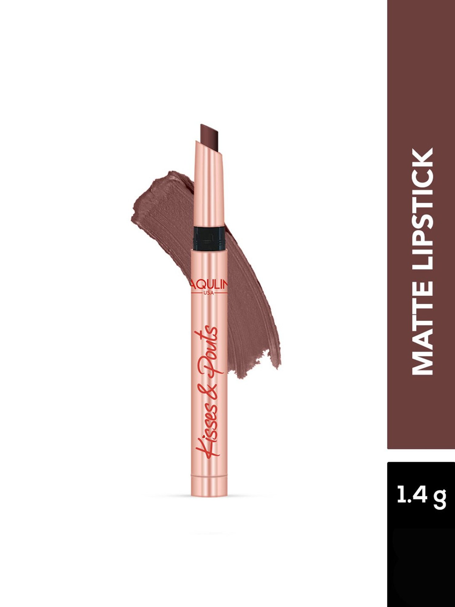 Jaquline USA Kisses & Pouts Transfer Proof Matte Lipstick Lip Locked - 1.4 gm